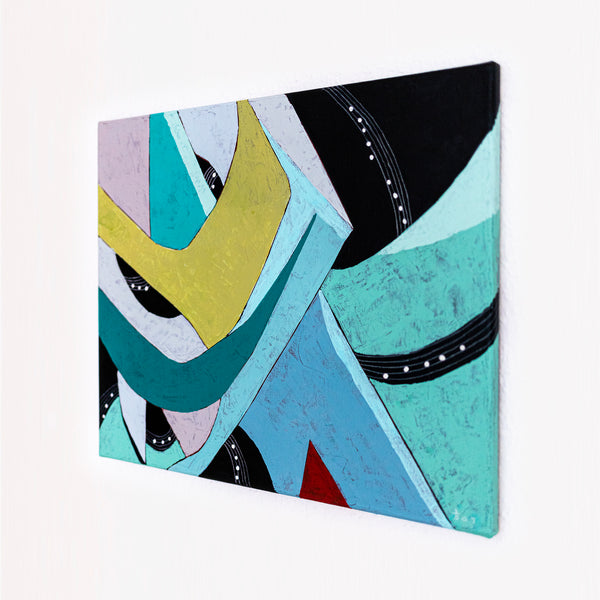 Moody Blue Abstract Wall Art — Modern Original Oil Painting, Textured Canvas Statement Art — "Die Melodie" (20"x16" | 51x41cm)