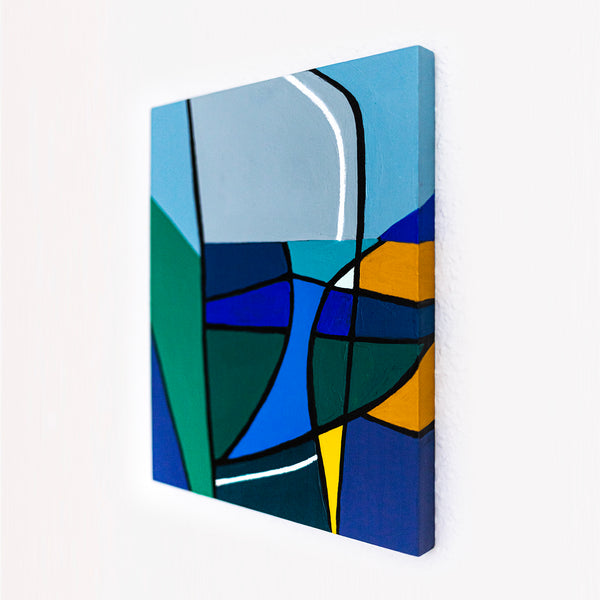 Moody Neutral Abstract Wall Art — Modern Original Oil Painting, Textured Canvas Statement — "Sectio Loci I" (9"x12" | 23x30cm)