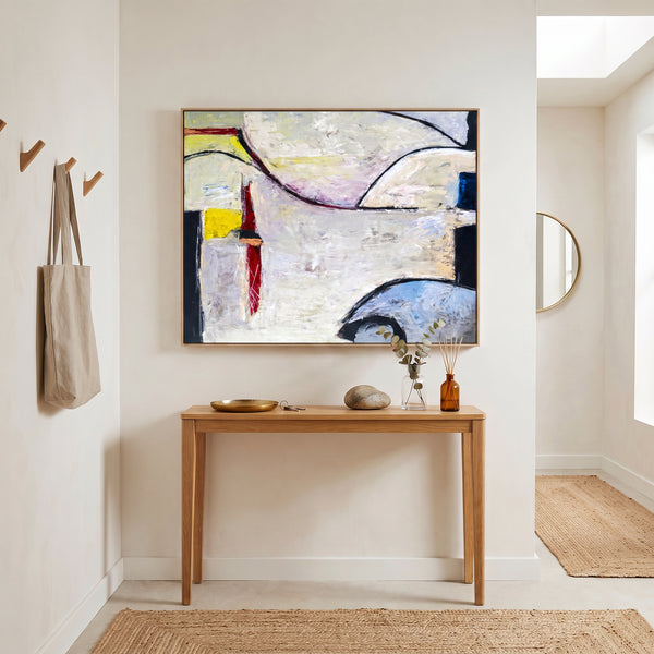 Abstract Wall Art — Large Modern Neutral Oil Painting, Textured Canvas Original — "No. 6 (Horizontal Ver.)"