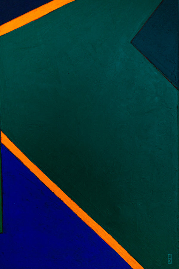 Sage Green Minimalist Abstract Wall Art — Original Oil Painting, Textured Canvas — "Grun Stille" (16"x20" | 41x51cm)