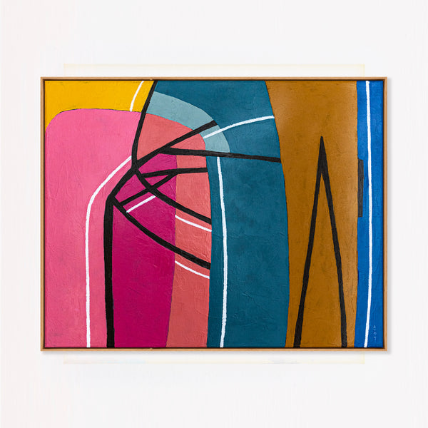 Moody Black Minimalist Abstract Wall Art — Original Oil Painting, Textured Canvas Statement — "Vis Lineae" (20"x16" | 51x41cm)