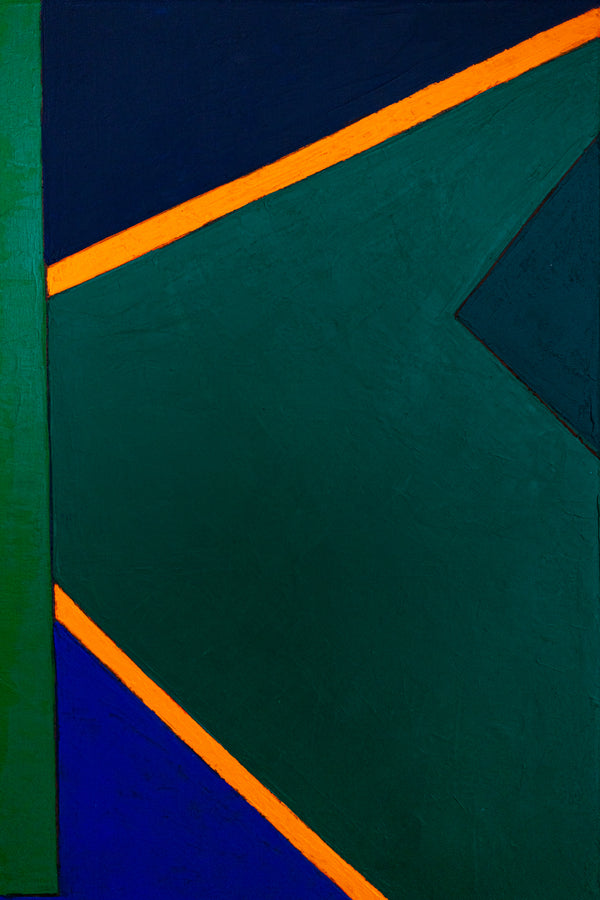 Sage Green Minimalist Abstract Wall Art — Original Oil Painting, Textured Canvas — "Grun Stille" (16"x20" | 41x51cm)