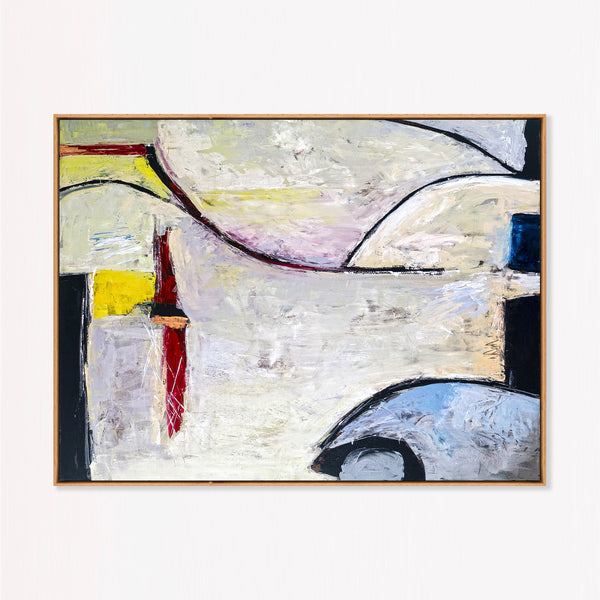 Abstract Wall Art — Large Modern Neutral Oil Painting, Textured Canvas Original — "No. 6 (Horizontal Ver.)"