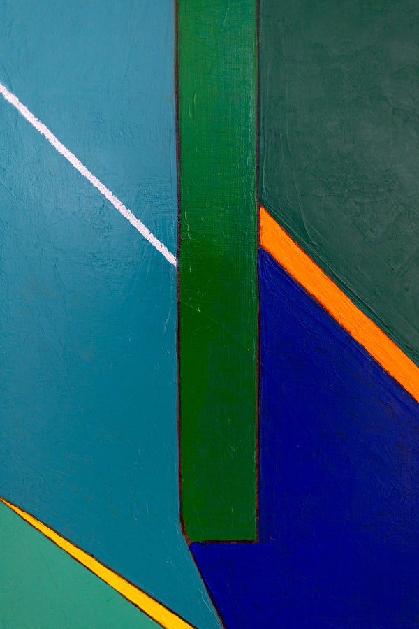 Sage Green Minimalist Abstract Wall Art — Original Oil Painting, Textured Canvas — "Grun Stille" (16"x20" | 41x51cm)