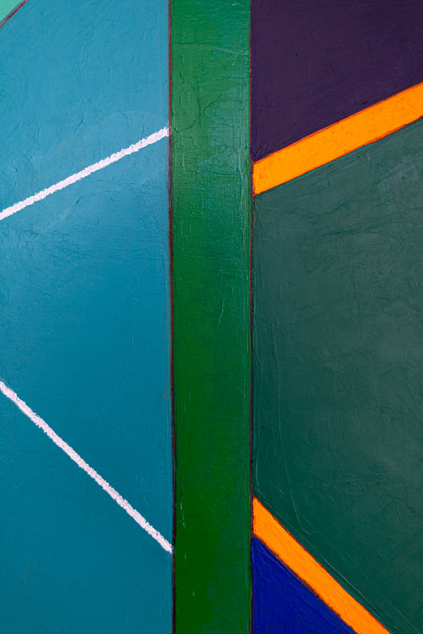 Sage Green Minimalist Abstract Wall Art — Original Oil Painting, Textured Canvas — "Grun Stille" (16"x20" | 41x51cm)