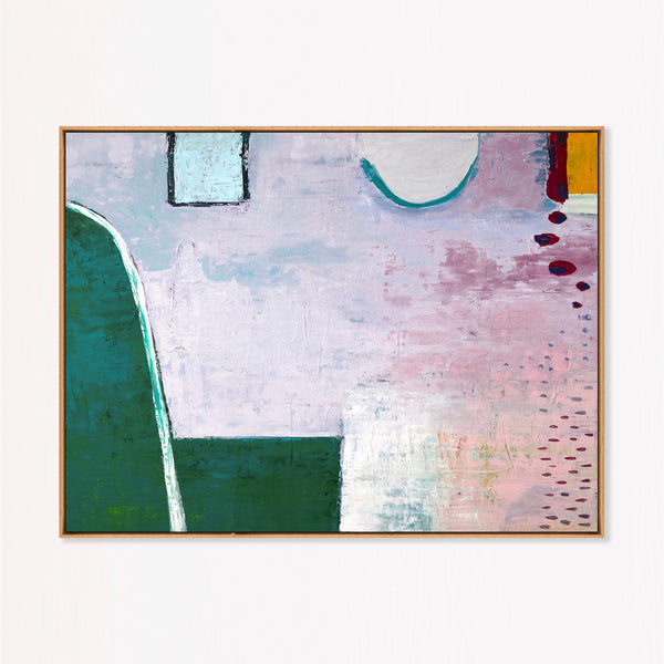 Pink Modern Abstract Wall Art — Large Original Oil Painting, Textured Canvas — "Purple sprinkle (Horizontal Ver.)"