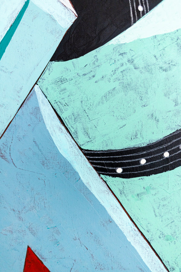 Moody Blue Abstract Wall Art — Modern Original Oil Painting, Textured Canvas Statement Art — "Die Melodie" (20"x16" | 51x41cm)