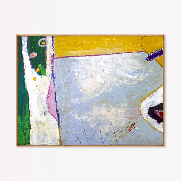 Vibrant Yellow Green Abstract Wall Art — Modern Original Oil Painting, Textured Canvas — "Your garden (Horizontal Ver.)"
